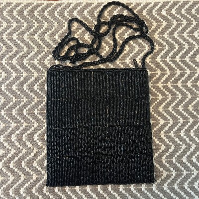 ERMO Vintage Black Beaded Crossbody Bag