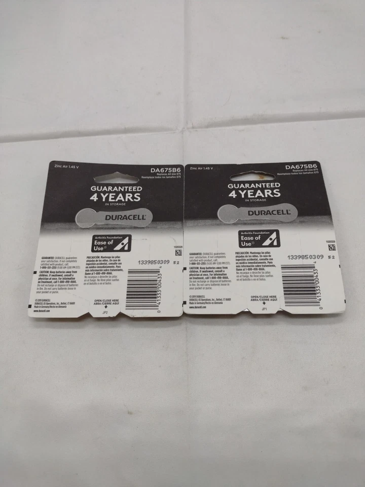 Baterías para audífonos Duracell tamaño 675 (azul) - 2, 6 paquetes. D675B6 Foto 3 de 4