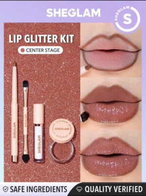 Sheglam Lip Dazzler Glitter Kit Center Stage Long Lasting Glitter Lipgloss