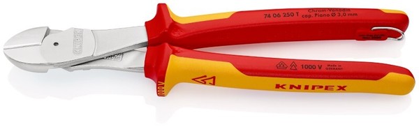 Knipex 74 06 250 T Kraft-Seitenschneider Isoliert Mit Mehrkomponenten-HüLlen, Vd-image