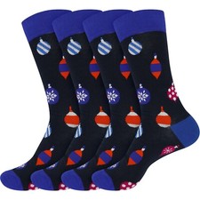 Men's Christmas Socks Cotton Colorful Design Holiday Novelty Xmas Theme Socks