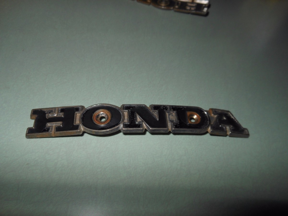Vintage OEM Honda emblem silver with BLACK writing 5 inches long 