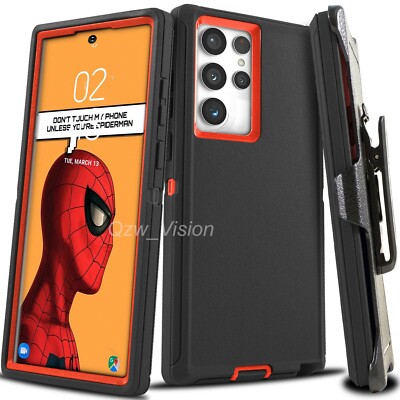 For Samsung Galaxy S26 S25 S24 S23 S22 Ultra Shockproof Rugged Case Cover + Clip