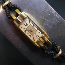 Jaeger LeCoultre Duoplan 18k Gold Vintage Backwind Women’s Dress Watch c. 1930s