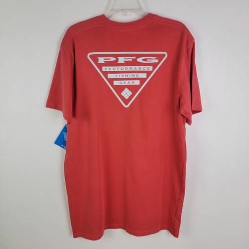 NWT Columbia PFG Performance Fishing Gear Coral Red T-Shirt Size Large New - Picture 2 of 7