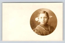 RPPC PrettyYoung Girl Portrait Oval - Multiscope Wisconsin Postcard