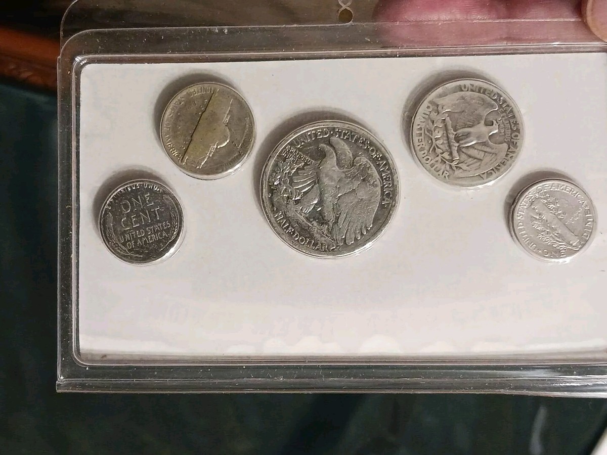 WWII USA CoinS Series Set, Penny 1943 No Mint Mark Steel Included