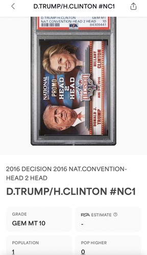 Donald Trump Head 2 Head Clinton 2016 National Promo Decision Card PSA 10 POP 1 - Bild 3 von 4