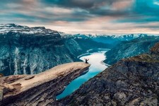 Landscape panorama nature mountains norway Custom Gaming Mat Desk