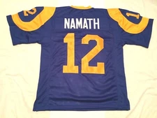 UNSIGNED CUSTOM Sewn Stitched Joe Namath Blue Jersey - M, L, XL, 2XL