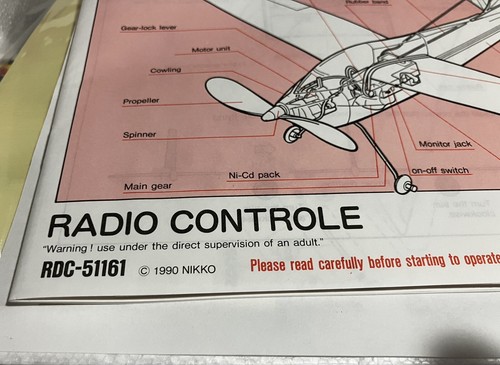 Nikko radio controlled airplane battery powered 1990 Columbia plane open box New - Picture 8 of 13