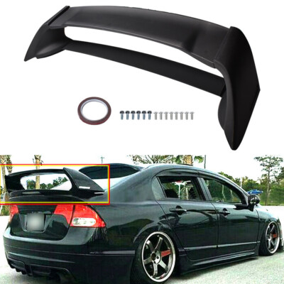 Mugen Style 4-Piece Trunk Spoiler For 2006-2011 Honda Civic 4DR Sedan | Gloss Black