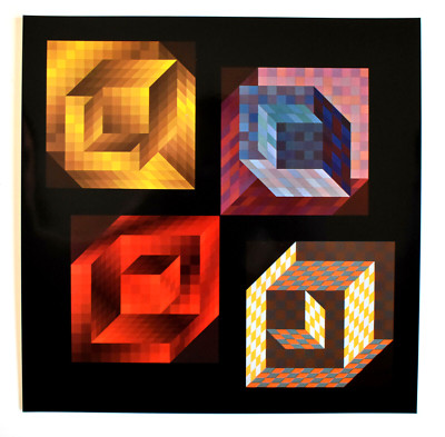 VICTOR VASARELY HOMAGE OF THE HEXAGON (Serigraph), 1975