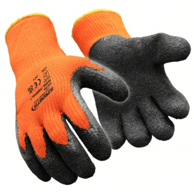 Latex Coated Warm Gloves For Construction Workers Orange Thermal