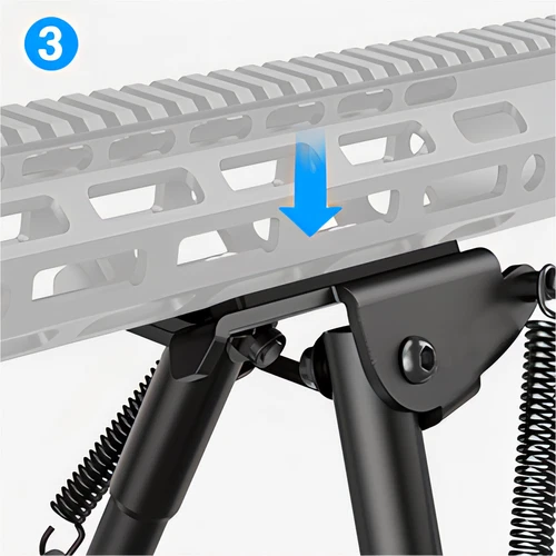6-9 Inch Foldable Adjustable Hunting Rifle Bipod for M-lok Picatinny Rail - Picture 9 of 19