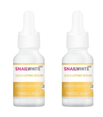 2X Snail White Gold Lifting Serum Renew Youthful Hydrated Mositurized Skin 15ml