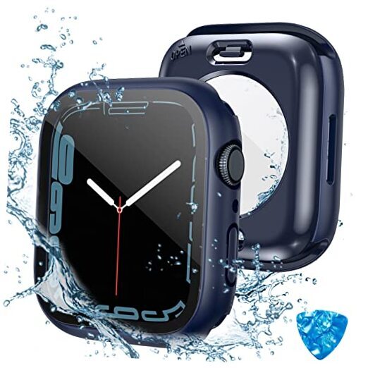 (2 in 1) for Waterproof Apple Watch Screen Protector Case For 40mm Only Blue