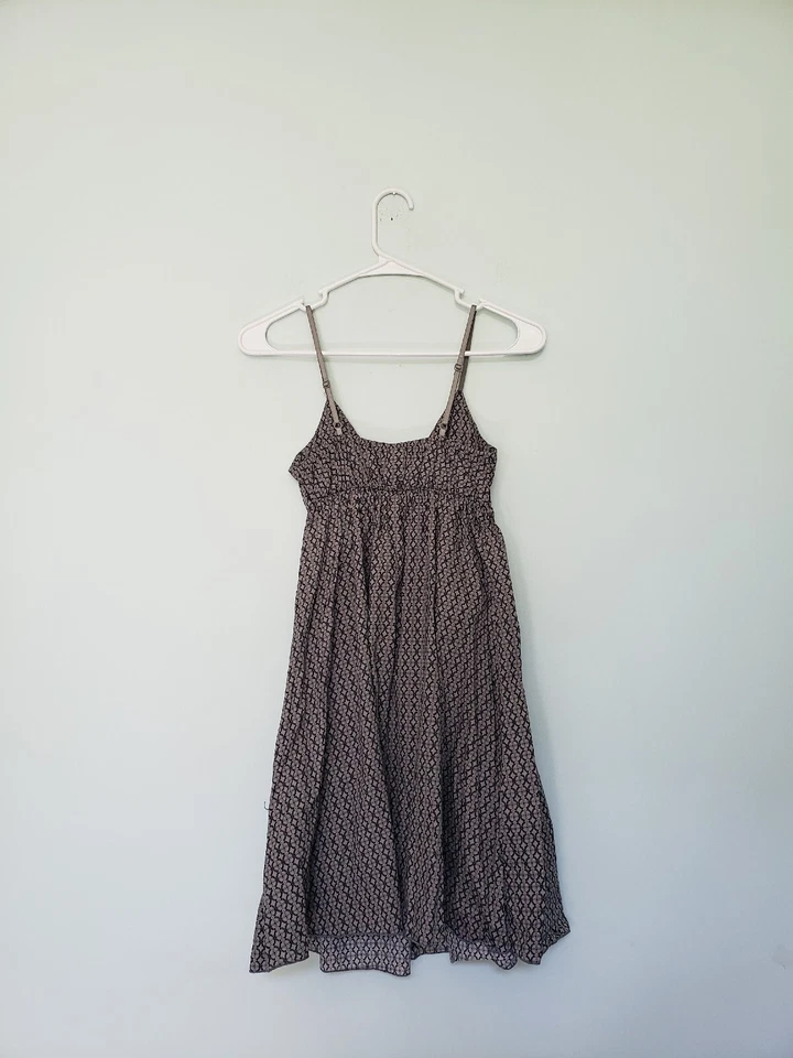 Vestido Lei Niña Talla S Correa Espagueti 100% Algodón Gris Negro Babydoll Solero Foto 2 de 4