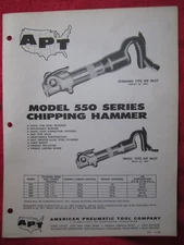 APT AMERICAN PNEUMATIC TOOL Co. MODEL 550 CHIPPING HAMMER PARTS LIST MANUAL
