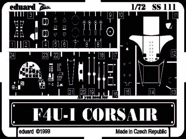 Eduard Accessories SS111 - 1:72 F4U-1 Corsair - Etched Set - New
