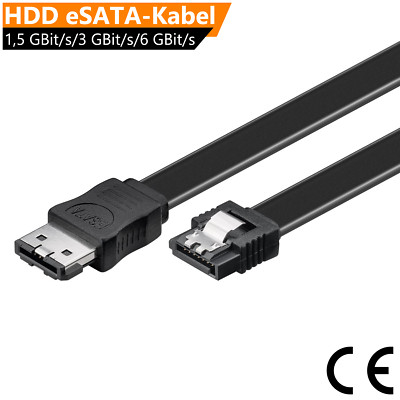 eSATA Daten Kabel 50cm für Externe HDD Laufwerke 2x SATA-Stecker 6GBit/s Schwarz