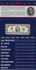 2003-A Billete de $2 BEP 10 Billetes Distrito Set Serie #2010 Edición Fr 1938 OGP