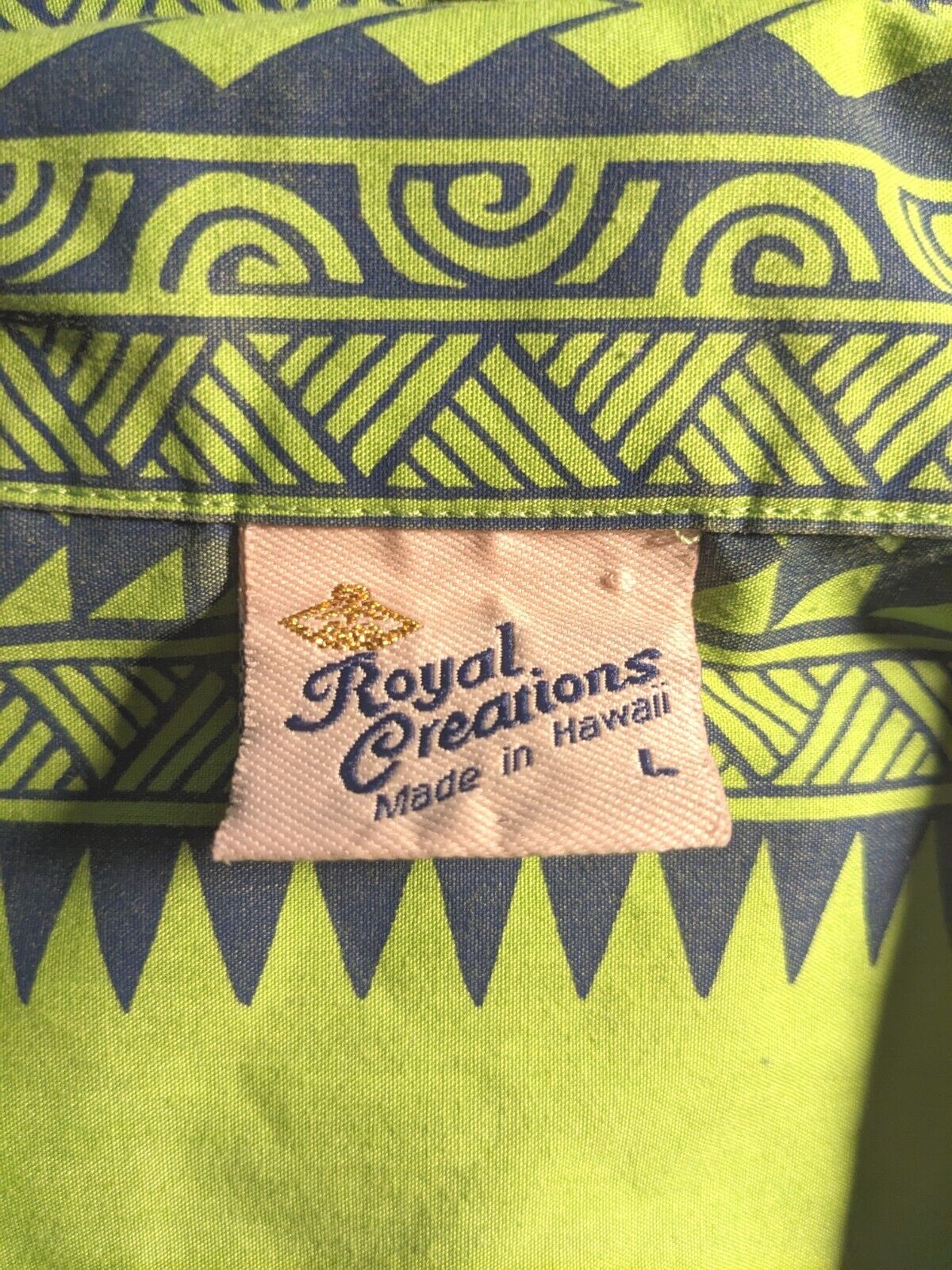 Hawaiian Green Shirt Royal Creations Large Shirt - image 4