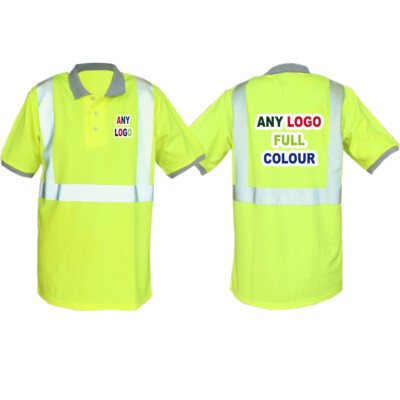 Personalisiertes gelbes Salzmann Hi-Vis Sicherheits T-Shirt Druck Text Logo reflektierend