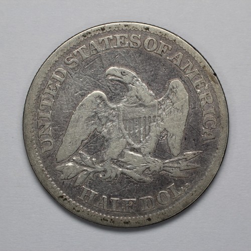 1863 Seated Liberty Silver Half Dollar - Picture 2 of 3
