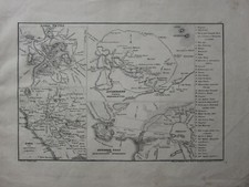 1857 ANTIQUE ANCIENT MAP ~ ROMA ROME CITY PLAN ATHENS ACROPOLIS