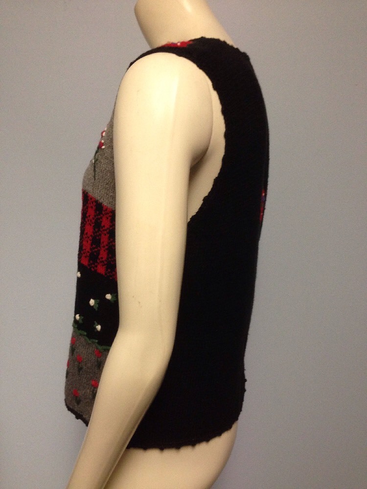 Gilet Hartstrings Taille 14/16 - En Ramie Et Coton, Gris Avec Motifs Cœurs Rouges Et Blancs, Occasion Très Bon état