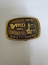 1985 Vetco Safety Award Synanon Brass Belt Buckle