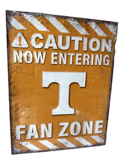 Tennessee volunteers Fan Zone Tin Sign wall decor 12.5" x 16" Made in USA
