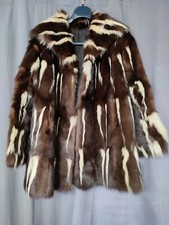 Pelliccia Marrone Scuro Striature Bianche Vintage