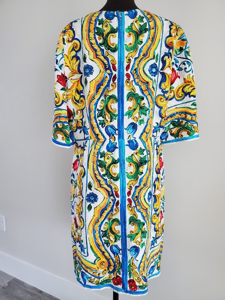 $2.6K Dolce Gabbana Majolica Tile print dress sz 50 14 XL | eBay $2.6K Dolce Gabbana Majolica Tile print dress sz 50 14 XL | eBay
