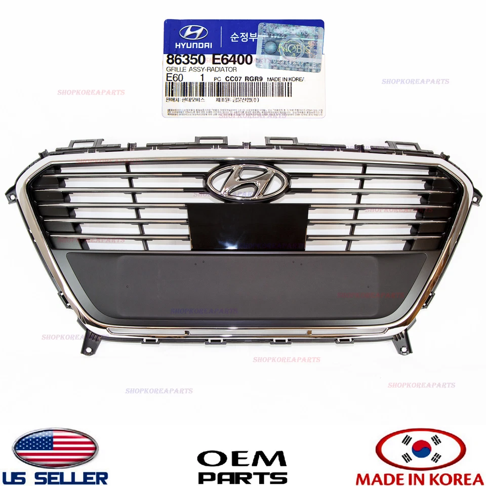 Genuino✅ Parachoques delantero rejilla radiador OEM Sonata Hybrid 2016-2017 con SMART CRUISE Foto 2 de 4