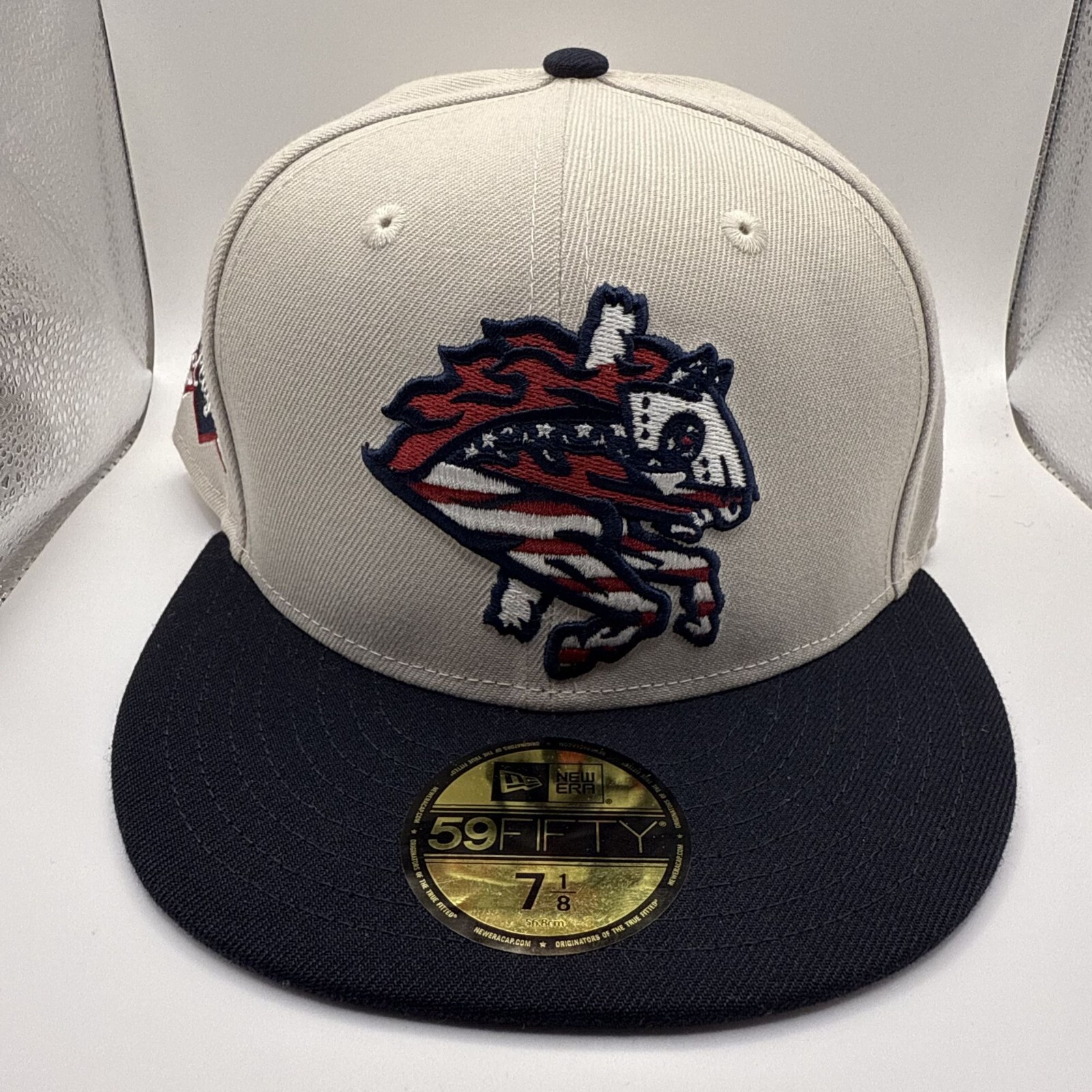 PONY Cappello New Era 59FIFTY Binghampton Rumble Ponies 4 luglio Giorno dell'Indipendenza 7 1 8