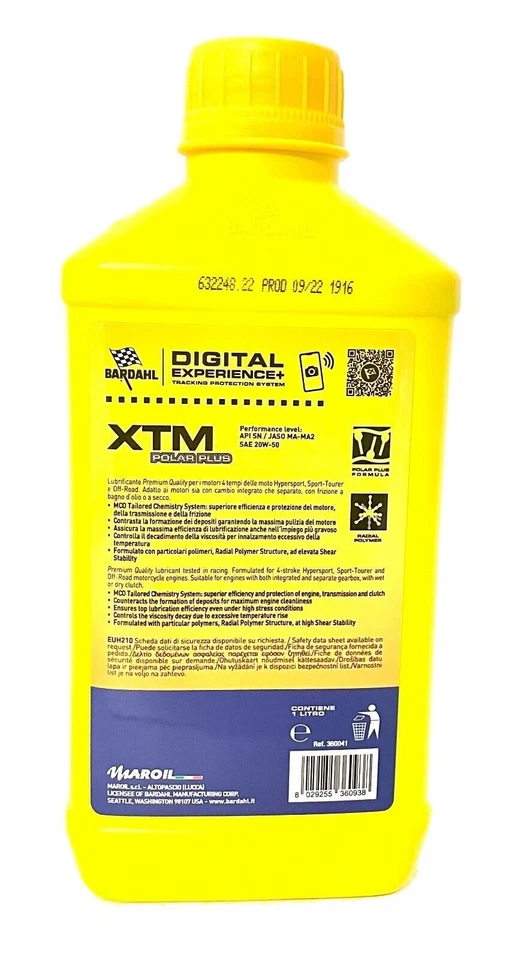 3 Litres Huile Moteur Moto XTM Synt 20W50 Api Sn MA2 Advanced Synthetic Bland - Photo 2/4