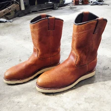 Chippewa Boots Mens 9D Brown Leather Vibram Steel Toe Work Boot Vintage USA