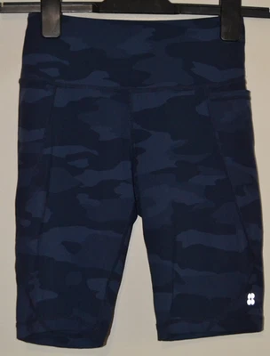 Womens Navy Camo Sweaty Betty Power Cycling Shorts Size XXS - Inseam 23cm/9" - image 1 of 4