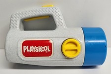 Vintage 80's Playskool Kids Flashlight Green Clear Red Lenses Grey, Tested