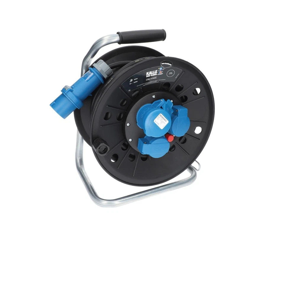 KALLE DAS KABEL CEE Camping Kabeltrommel H07RN-F 3G 2,5mm 25m 1xCEE 2xSchuko Womo Caravan Garten