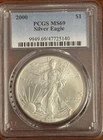 2000  American Silver Eagle PCGS MS69 (Blue Label)