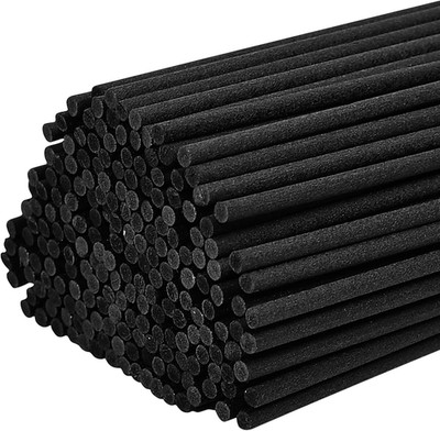 10-Inch Black Reed Diffuser Sticks - 200Pack Fiber Aromatherapy Reeds for Essent