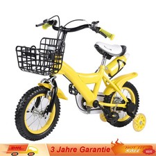 Kinderfahrrad 12 Zoll Fahrrad für Kinder Junge Mädchen Kinderrad Stützräder Gelb