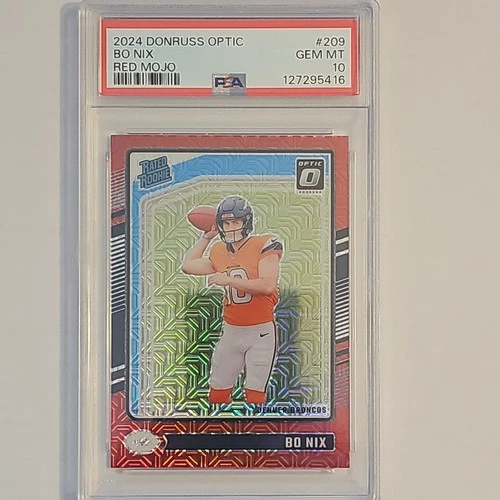 2024 Panini Donruss Optic - Rated Rookie Bo Nix #209 🔥Red Mojo🔥 Prizm PSA 10