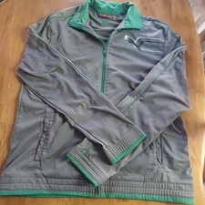 Vintage Puma Track Jacket. Early 2000s Y2k. Mens Medium. Gray And Green.