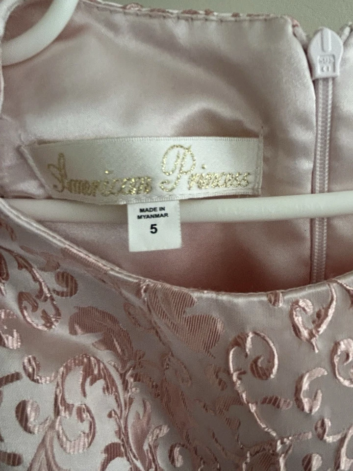 American Princess brand Wedding Fancy Girl Dress Pink & Gold Sz 5 - Image 3 of 4