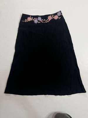 BluGirl Blumarine RARE Black Florals Embroidered Fairycore Skirt