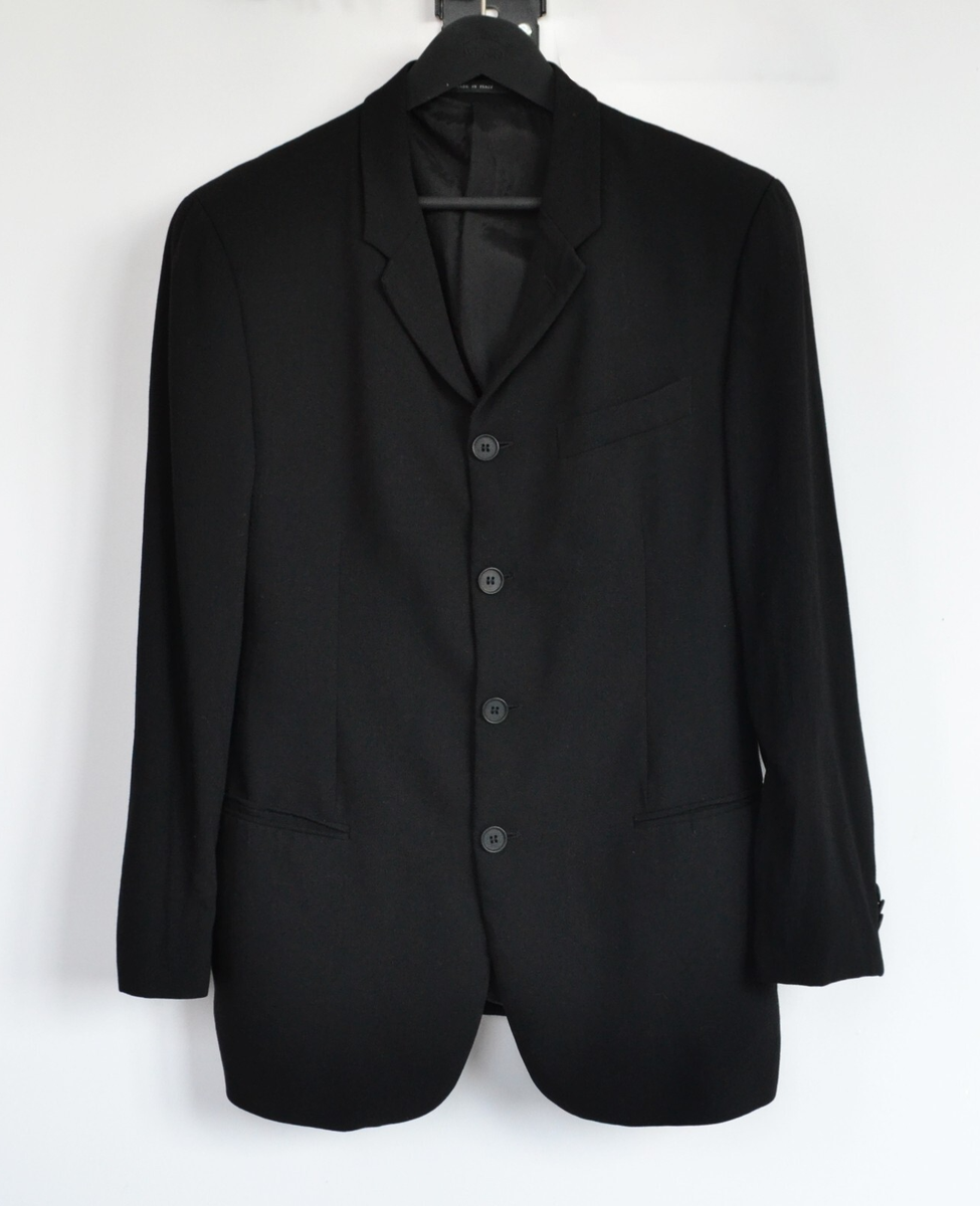 90s Vintage Mens EMPORIO ARMANI Suit Black Blazer Jacket Pants